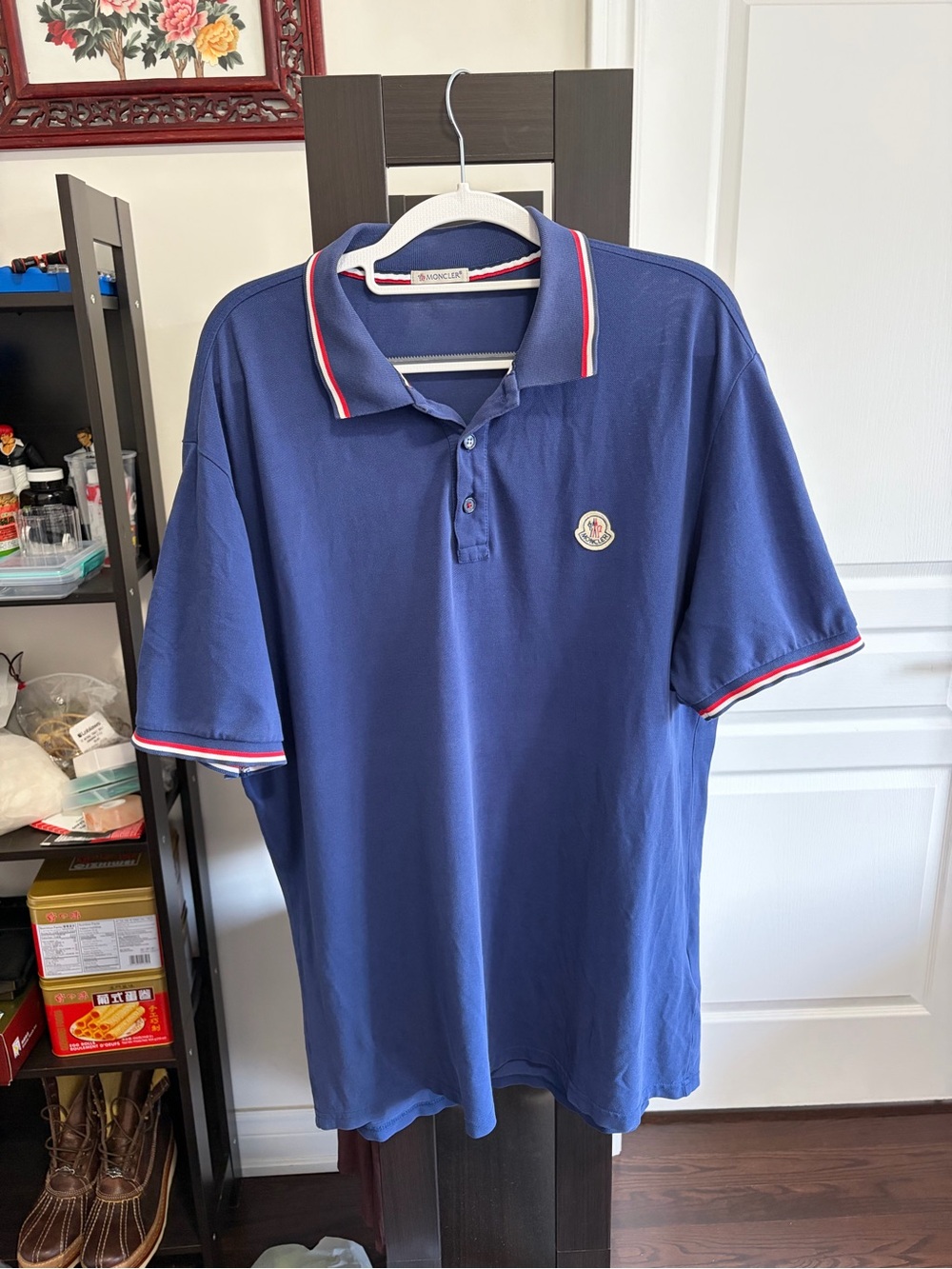 Moncler Blue Polo Shirt XXL